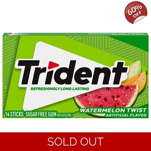 Trident Gum Watermelon Twist - Sugar Free Chewing-Gum 14 Sticks Pack